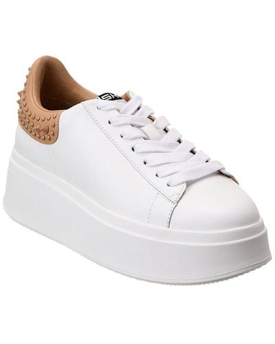 Ash Move Studded Leather Platform Sneaker - White
