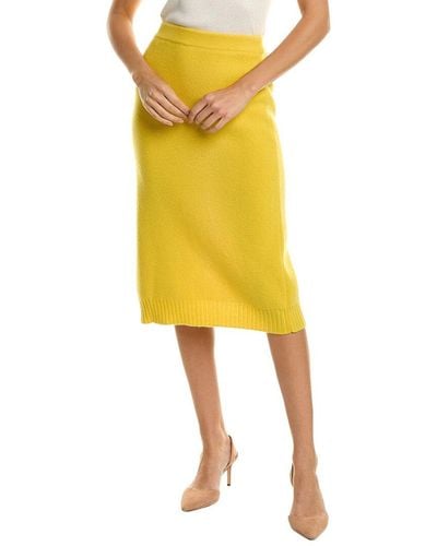 Oscar de la Renta Wool Skirt - Yellow