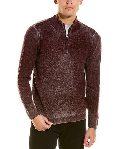 Autumn Cashmere Inked Shaker Wool & Cashmere-blend 1/4-zip - Brown
