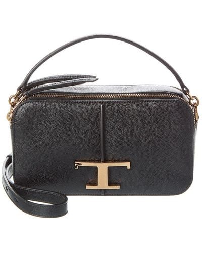 Tod's T Timeless Mini Leather Camera Bag - Black