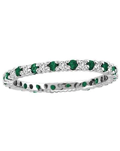 Diana M. Jewels Fine Jewelry 14k 0.55 Ct. Tw. Diamond & Emerald Eternity Ring - White