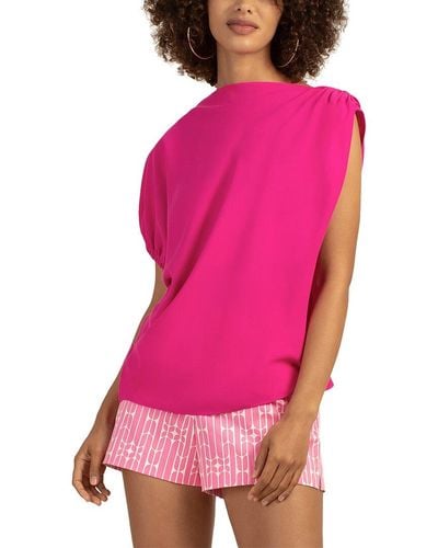 Trina Turk Regular Fit Pixie Shoulder Top - Pink