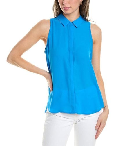Vince Camuto Pleated Back Blouse - Blue
