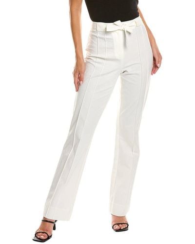 Donna Karan Luxe Tech Belted Seam Pant - White