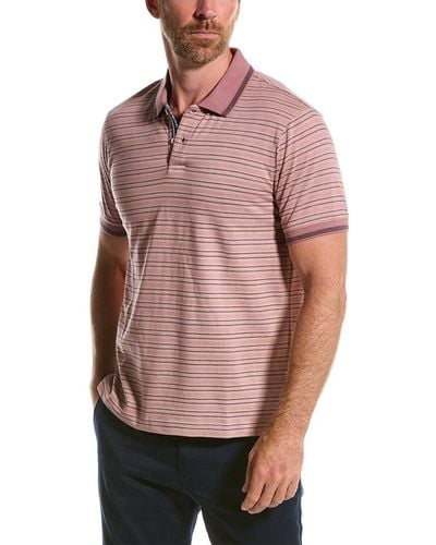 Ted Baker Beakon Slim Fit Striped Polo Shirt - Pink