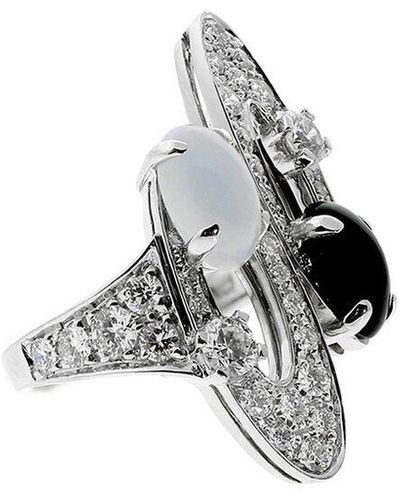 BVLGARI 18K Diamond & Gemstone Elisia Cocktail Ring (Authentic Pre-Owned) - White