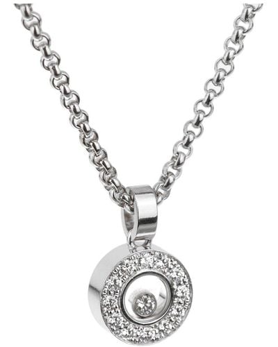 Chopard 18K 0.27 Ct. Tw. Diamond Happy Pendant Necklace (Authentic Pre-Owned) - Metallic