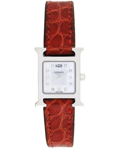 Hermès H Watch Mini Diamond Watch, Circa 2000S (Authentic Pre-Owned) - White
