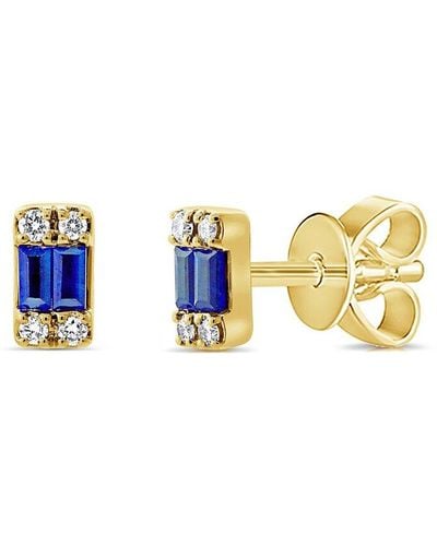 Sabrina Designs 14k 0.19 Ct. Tw. Diamond & Sapphire Studs - Blue