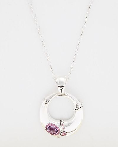 John Hardy Silver Gemstone 36in Necklace - White
