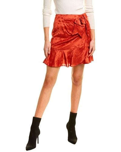 The Kooples Silk-blend Jacquard Mini Skirt - Red