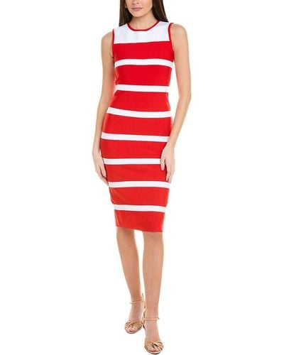Gracia Colorblocked Zip-back Bodycon Dress - Red