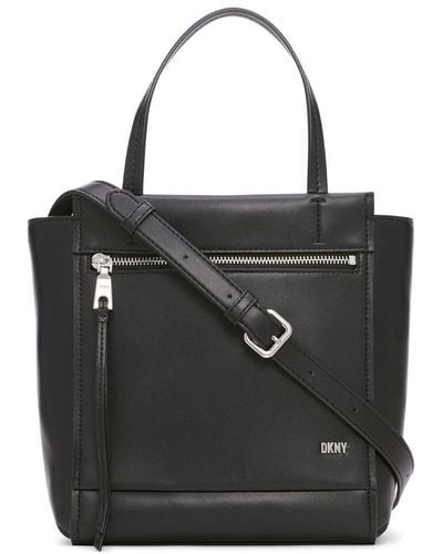 DKNY Pax Ns Leather Tote - Black