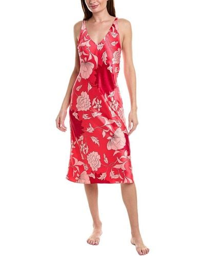 N Natori Venetian Slip Dress - Red