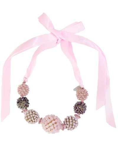 Saachi Ribbon Necklace - Pink