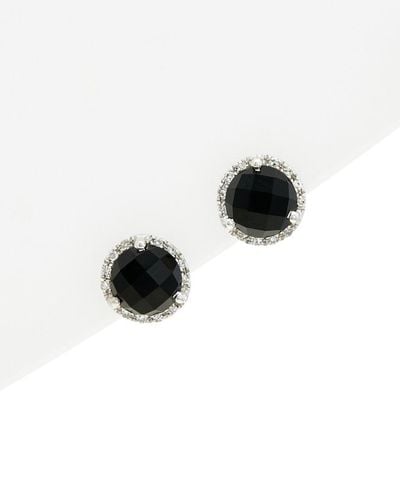 Diana M. Jewels Fine Jewelry 14k 3.07 Ct. Tw. Diamond & Agate Studs - Black