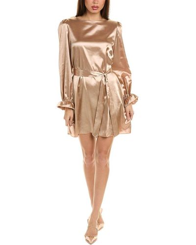 To My Lovers Satin Mini Dress - Natural