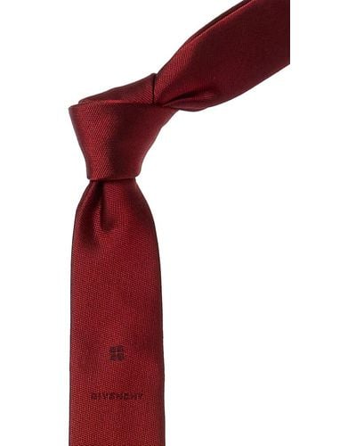Givenchy Red 4g Jacquard Silk Tie