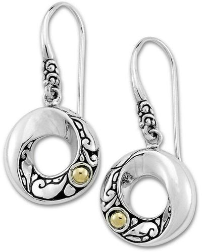 Samuel B. 18k & Silver Open Earrings - Metallic