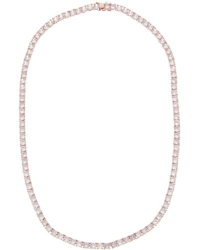 Genevive Jewelry Plated Cz Tennis Necklace - White
