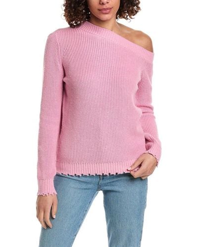 Minnie Rose Shaker Off-the-shoulder Cashmere-blend Sweater - Red