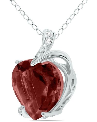 Gem Spark 14K 4.78 Ct. Tw. Diamond & Garnet Necklace - Red