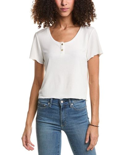 Saltwater Luxe Cropped Henley - White