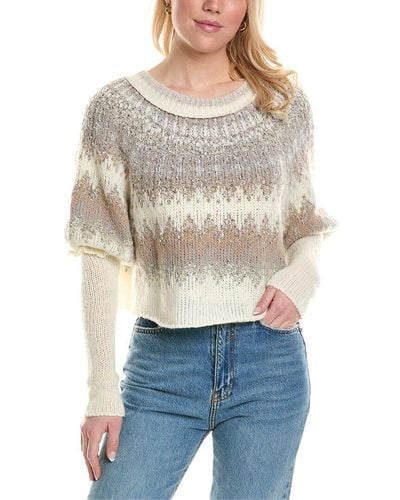 Free People Home For The Holidays Wool-blend Sweater - Gray