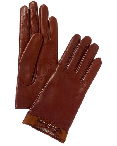Portolano Basic Cashmere-lined Leather Gloves - Red