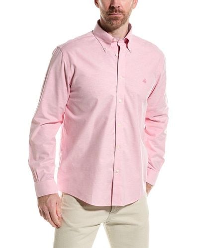 Brooks Brothers Solid Regular Fit Woven Shirt - Pink