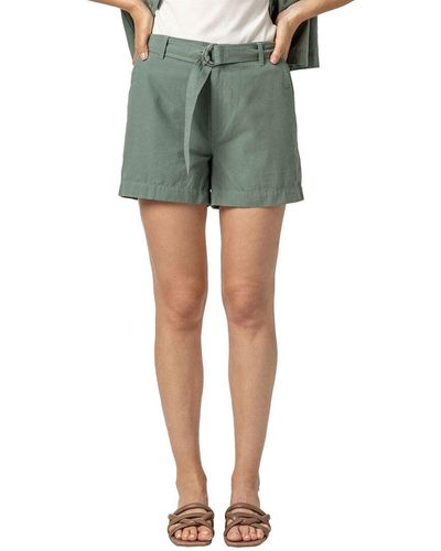 Lilla P Belted Canvas Short - Green