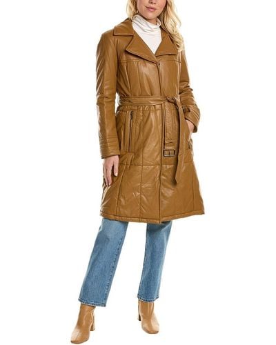 Kenneth Cole Belted Trench Coat - Natural