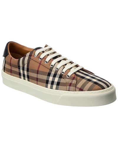 Burberry Vintage Check Canvas & Leather Sneaker - Brown