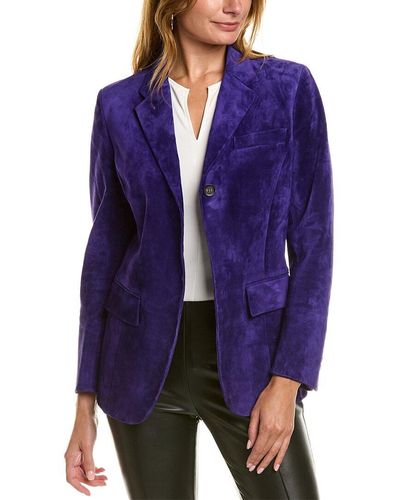 Ferragamo Suede Blazer - Purple