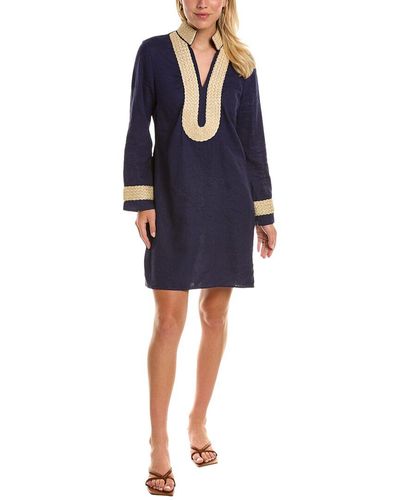 Sail To Sable Blue and White Embellished Cowl Neck Sleeveless Top M