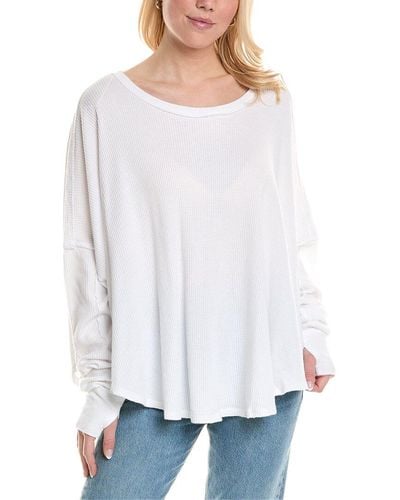 Free People Microphone Drop Thermal Pullover - White