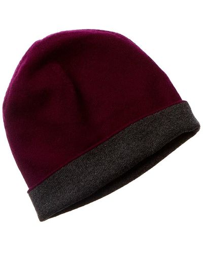 Forte Fashion Reversible Cashmere Hat - Red