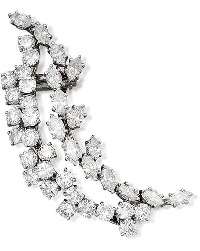 Harry Winston Platinum Diamond Brooch (Authentic Pre-Owned) - White