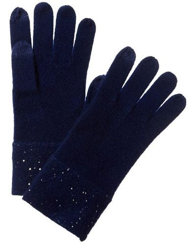 Sofiacashmere Sequin Cashmere Gloves - Blue