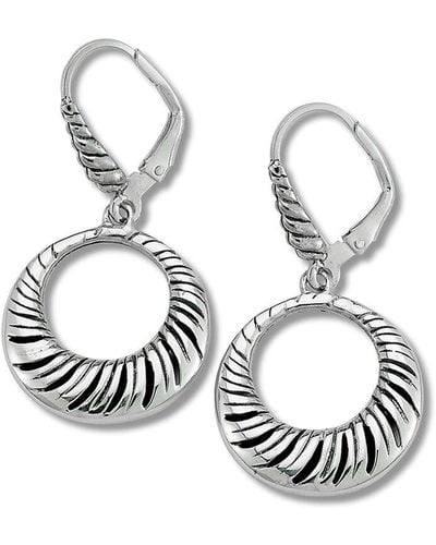 Samuel B. Silver Open Circle Earrings - Metallic