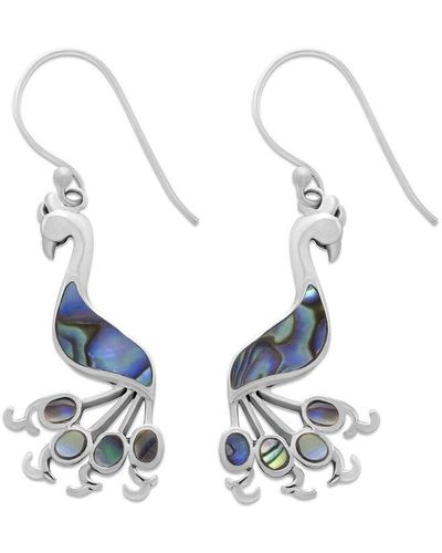 Samuel B. Silver Peacock Drop Earrings - Blue