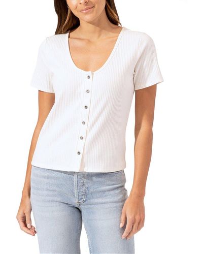 Threads For Thought Lauryn Rib Knit Slim Top - White