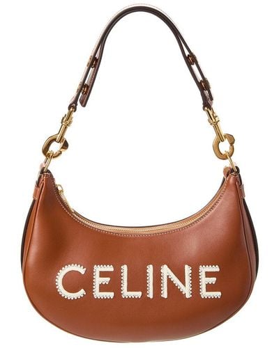 Celine Ava Medium Leather Hobo Bag - Brown