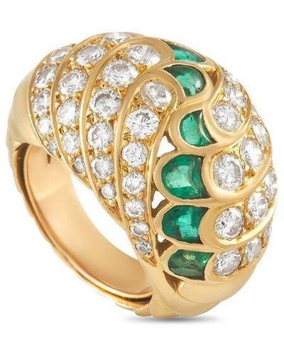 Piaget 18K 4.25 Ct. Tw. Diamond & Emerald Ring (Authentic Pre-Owned) - Metallic