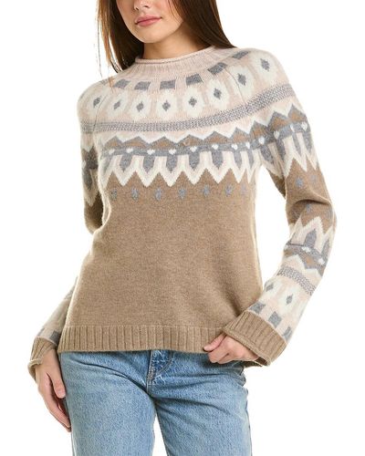 Hannah Rose Hollie Raglan Wool, Angora & Cashmere-blend Sweater - Natural