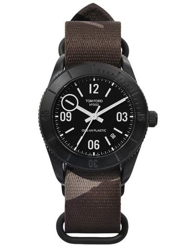 Tom Ford Unisex 002 Ocean Plastic Sport Watch - Black