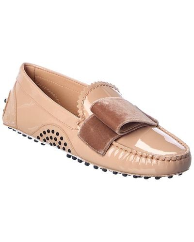 Tod's Tods Patent & Velvet Loafer - Pink