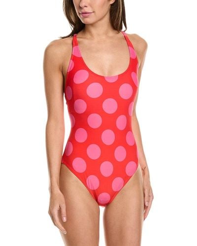 Kate Spade Lace Back One-piece - Red
