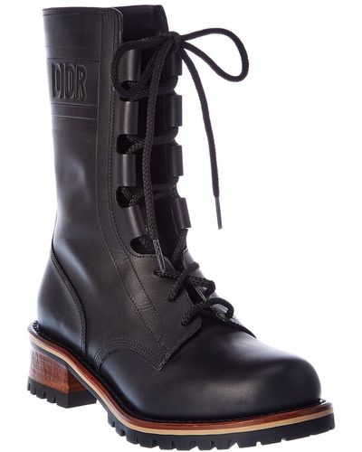 Dior Quest Leather Tall Boot - Blue