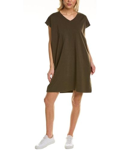 Eileen Fisher V-neck T-shirt Dress - Green